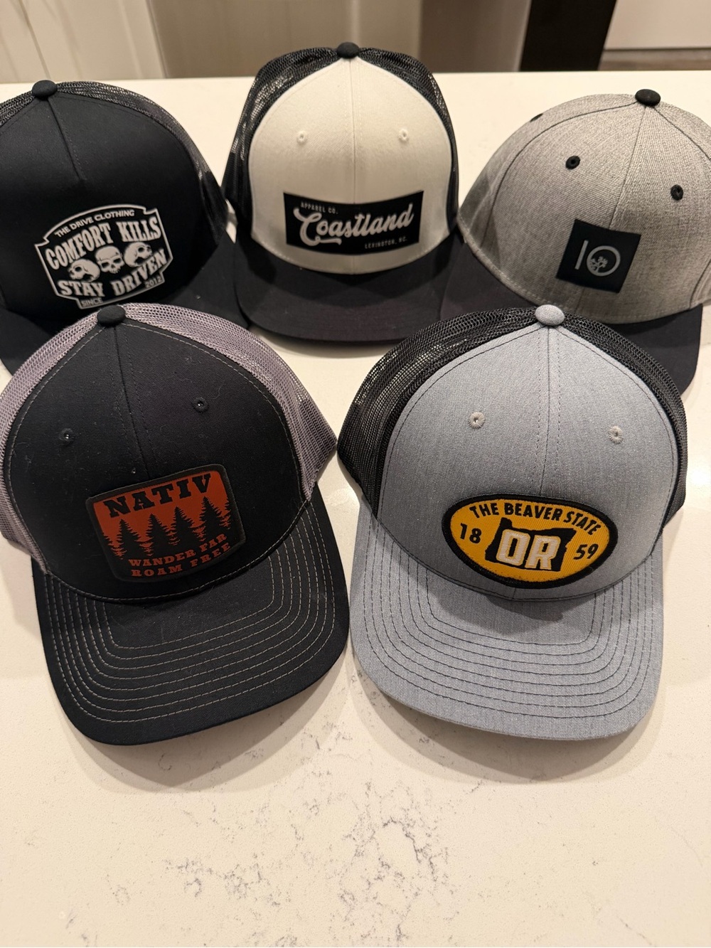 Men’s Trucker Hat Assorted Brand Pack – Black, Gray, Cream